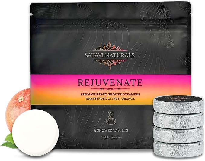 Shower Steamers 6 Pack - Aromatherapy Shower Bombs for Stress Relief - Spa Self Care Gift Set, Holiday Stocking Stuffers for Women & Men - Citrus