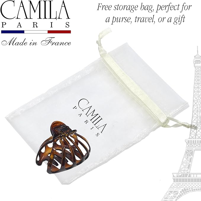 Camila Paris CP3631 Octopus French Hair Clips for Women Thick Hair, Large Hair Clips for Thick Hair for Curly Wavy Long Hair, Strong No-Slip Grip Hair Claw Clip for Women Made in France