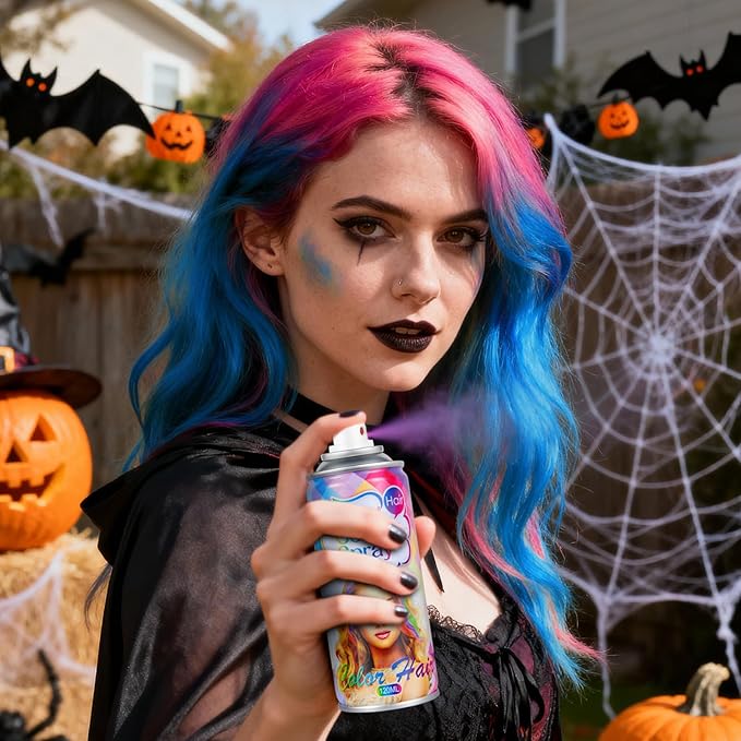Christmas Black Temporary Hair Color Spray for Kids, Black Hair Spray for Women Men, Temporary Hair Dye, Root Touch Up Hair Color Dye,Washable Hair Spray Color Wax for Party Makeup, Cosplay(120ML)