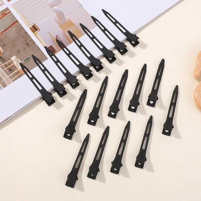 Choicbaby 80 PCS Duck Clips for Hair 2.2 Inch Black Hair Clips Metal Duckbill Clip Hair Clips for Pin Curls Hair Accessories for Girls Women Hair Styling Clips