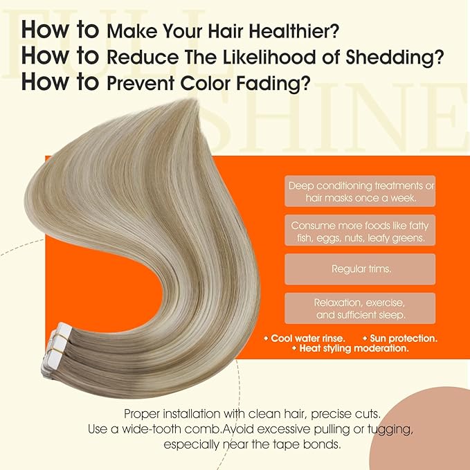 Full Shine Tape in Hair Extensions 18Inch Tape in Extensions Human Hair Color 19/8/60 Seamless Skin Weft Remy Extension Real Human Hair for Women Grey And Blonde 50G Straight for Wedding 20Pcs