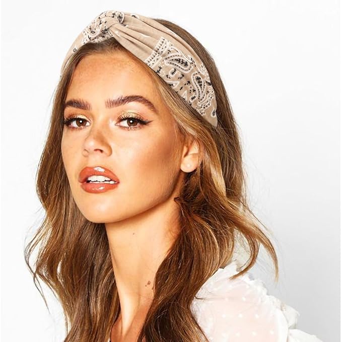 Elastic Knotted Headbands for Women Cloth Head Hair Bands for Women's Hair Non Slip Boho Wrap Twisted Hair Accessories