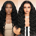 Arabella 13x6 Deep Curly Human Hair Wig 210% Density Curly Wigs Human Hair 100% Glueless Lace Front Wig 12a Pre Plucked Bleached Pre-Cut Wigs (30inch,13x6 deep curly wig)