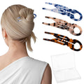 Sunolga 3pcs Prestige French Hair Pins for Women, 4.38" Large, Serrated Anti-Slip Design, Curved Shape for Better Head Fit, Coquette Elegant Hair Accessories for Updos, Chignon, Bun Hairstyles