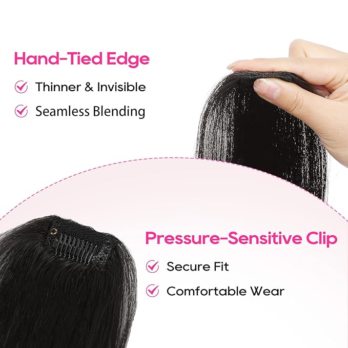 REECHO Clip in Hair Volumizer, 2PCS 6 inch Short Thick Clip in Hairpieces Adding Extra Volume Hair Extensions for Women (Black Brown)