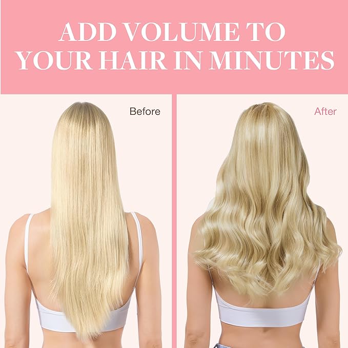 GOO GOO Clip in Hair Extensions Real Human Hair, Remy Human Hair Extensions Clip ins for Women, Natural Human Hair, 20 Inch 160g 7Pcs, 8A/22 Medium Brown Highlighted Golden Blonde