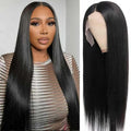 28 Inch Straight HD Lace Front Wigs Human Hair Pre Plucked 14A 230 Density 13x6 Transparent Lace Frontal Wig with Baby Hair Natural Black for Women
