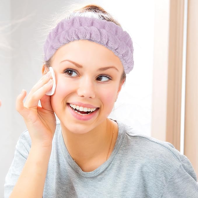 4pcs Spa Headbands for Women Adjustable Elastic Facial Hairbands Non-slip Makeup Wash Face Exercise Head Wraps Soft Hair Accessories