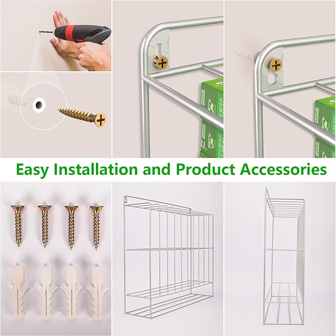 Hair Color Organizer Rack - Metal Hair Color Tube Storage Rack, Wall-Mounted Hair Color Tube Storage Holder with Hair Dye Paste Hanging Space for Salon, Beauty, Home