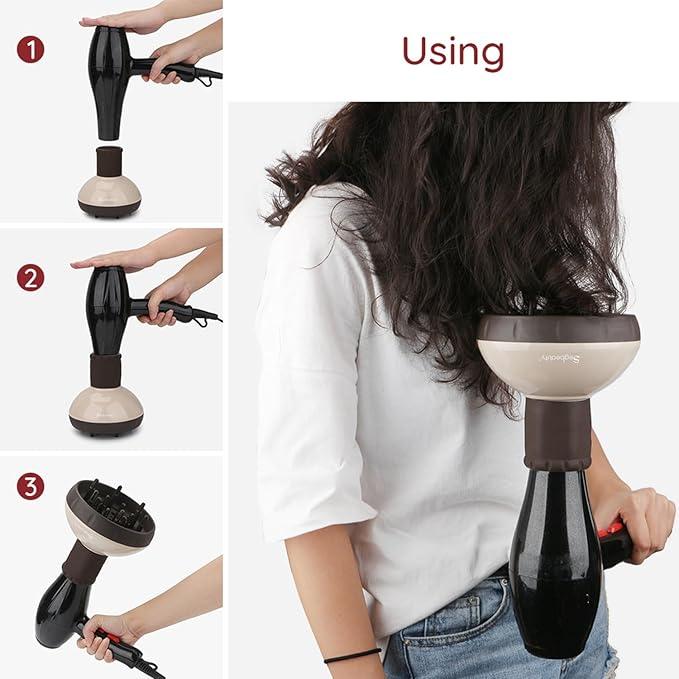 Segbeauty Hair Diffuser with Deep Bowl, Adjustable Air Flow Professional Hair Diffuser Attachment for Curly Wavy Hair, Hairstylist Barber Salon Tool Fitting Most Blow Dryer with 1.57"-1.97" Nozzle