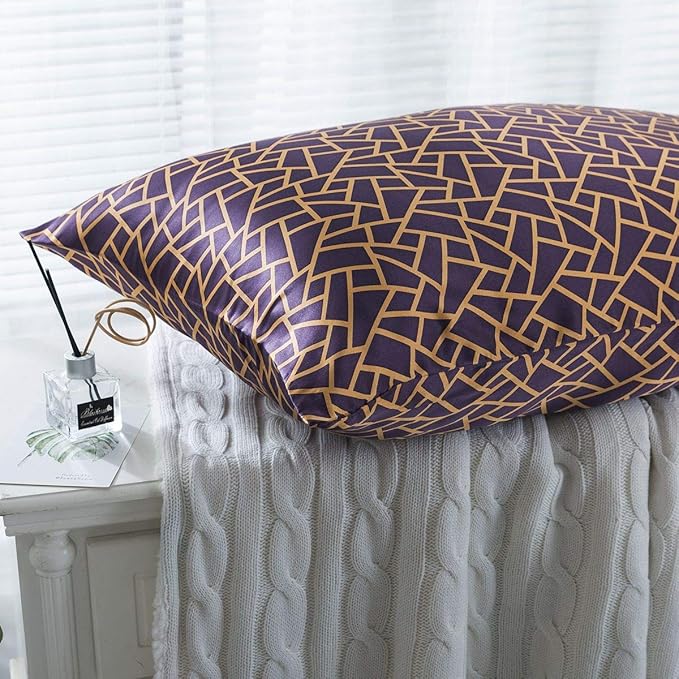 SLPBABY Silk Pillowcase for Hair and Skin with Hidden Zipper Print (King, Pattern26)