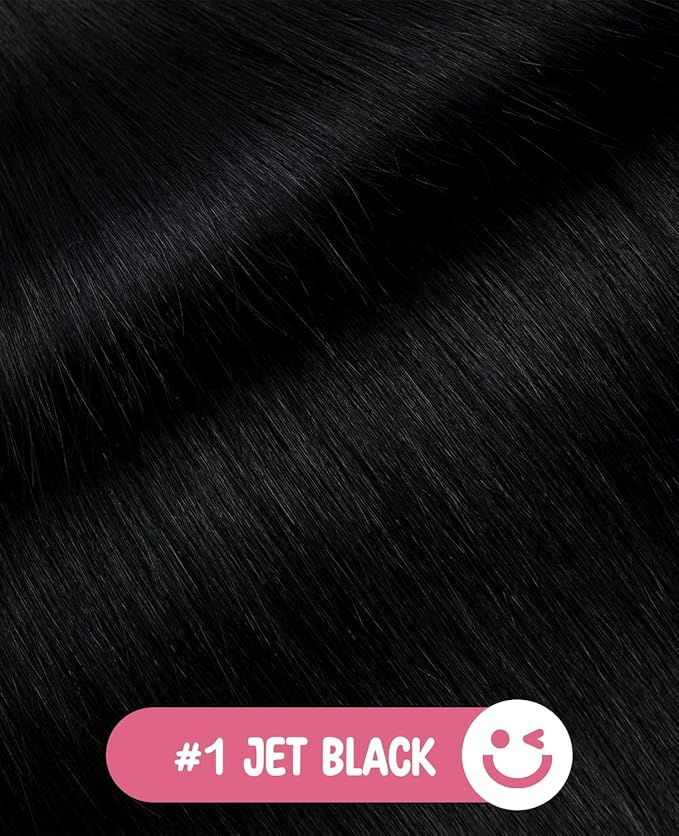 Youngsmile Injection Tape in Hair Extensions Real Human Hair, #1 Jet Black 20 Inch Invisible Edge Tape in Injected Hair Extensions, 20pcs 45g, Straight Remy Virgin Human Hair Tape ins (#1,20'')