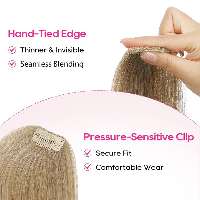 REECHO Clip in Hair Volumizer, 2PCS 6 inch Short Thick Clip in Hairpieces Adding Extra Volume Hair Extensions for Women (Medium Blonde)