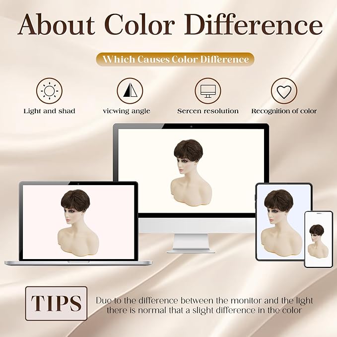 Short Hair Topper for Thinning Hair 4 Inch Short Pixie Cut Toppers Pieces Natural Curly Synthetic Wiglets Hairpieces (Dark Golden Brown, 4 inch)