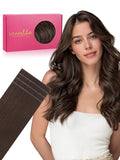 WENNALIFE Invisi Edge 8cm Tape in Hair Extensions Human Hair, 20 Inch 20g 4pcs, Chocolate Brown Invisible Remy Tape Ins Straight Reusable Natural Injected Weft Extensiones De Cabello Humano