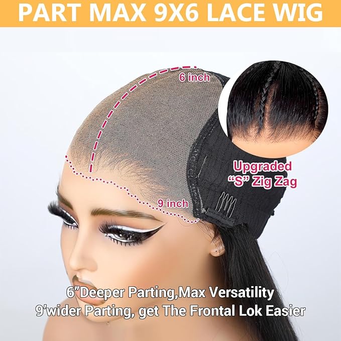 250% Pre Braided Wig Glueless Wigs Human Hair Pre Plucked Pre Cut Human Hair Wigs for Women 9x6 Silky Straight HD Lace Front Wigs Human Hair Pre Everything Glueless Bleached Knots