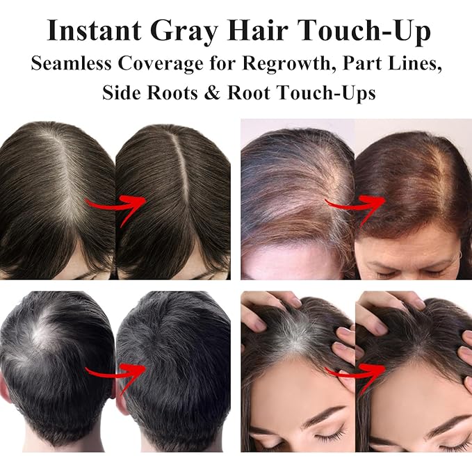 VOLLUCK Root Touch up Powder, Long-lasting Gray Hair Cover up Powder for All Hair Types, Waterproof for Women and Men (Dark-Blonde, 0.42 0unce)