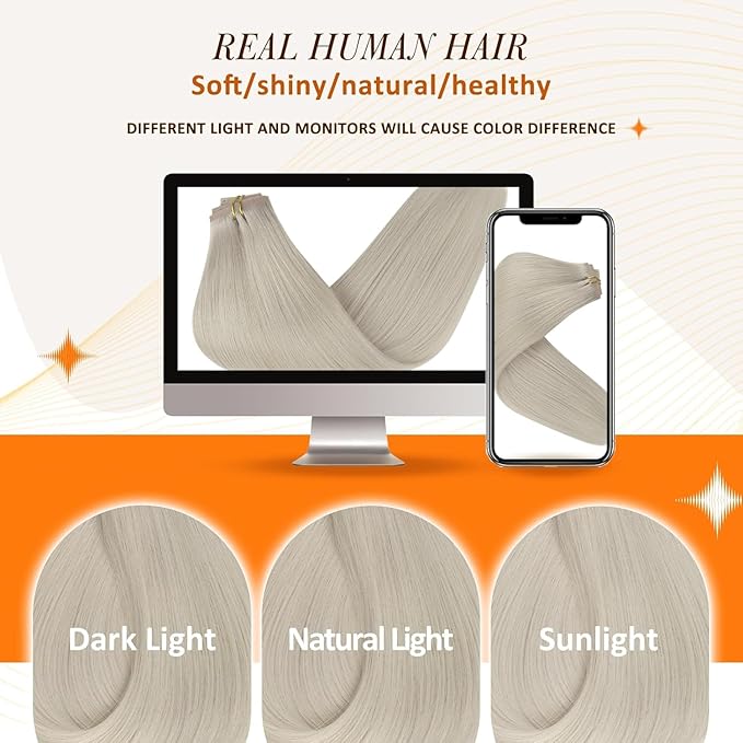 Full Shine Blonde Human Hair Clip in Extensions 22 Inch Long Hair Extensions for Women Seamless Extension Clip ins Straight Remy Natural Hair 8 PCS 120 G
