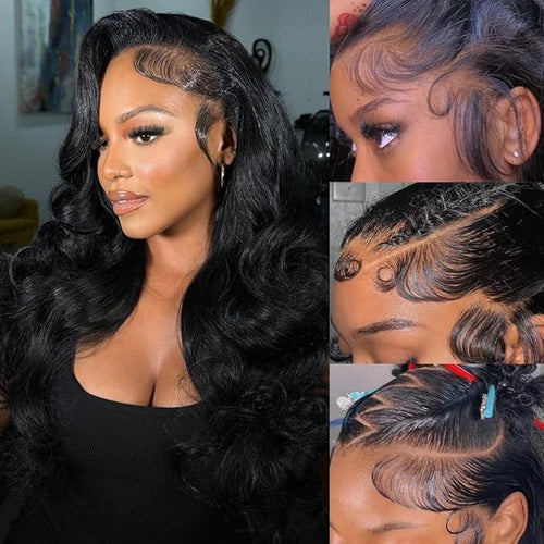13x6 Body Wave Lace Front Wigs Human Hair Pre Plucked 200% Density HD Lace Front Wigs Human Hair for Women 10A Glueless Wig 26 Inch
