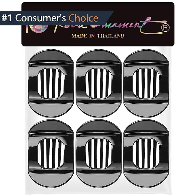 RC ROCHE 6 Pcs Flat Claw Hair Clips for Women Thick Hair French Round Duckbill Square Secure Strong Hold Grip Clamps Barrettes Curved No Slip No Crease Plastic Styling Cute, Medium Black