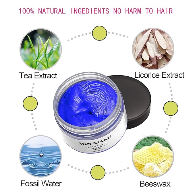 EFLY Temporary Hair Color Chalk, Hair Wax Color For Gifts, Birthday,Party, Cosplay DIY, Halloween, Christmas (4, Red Purple Blue Pink)