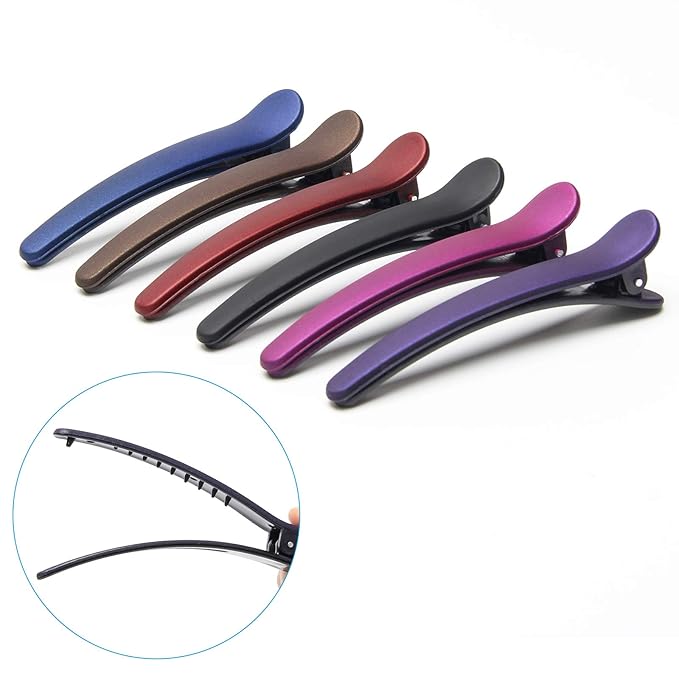 AHIER 12pcs Hair Styling Clips for Women - Plastic Duckbill Clips, Professional Sectioning Barrettes, Non-slip Grip for Hair Dressing and Salon Use