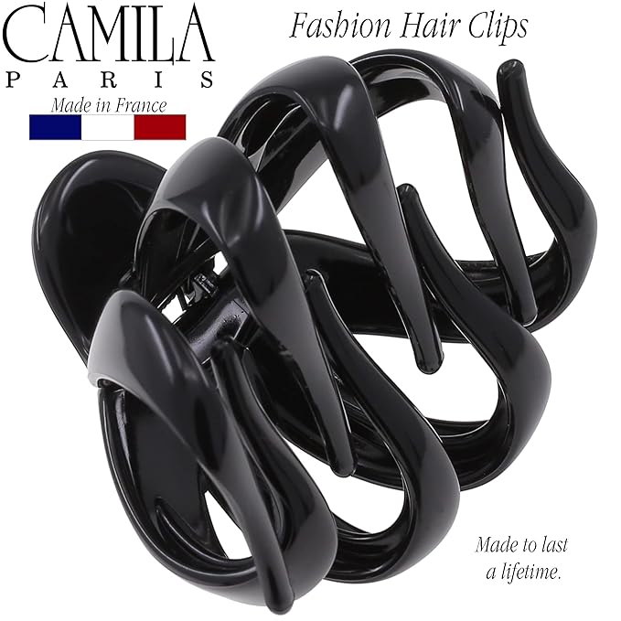 Camila Paris AD705 Small French Octopus Hair Clip for Women Thick Hair for Long Curly Wavy Hair, Girls Hair Claw Clips, Styling Big Claw Clip for Thick Hair, Strong Hold No Slip Grip, Made in France