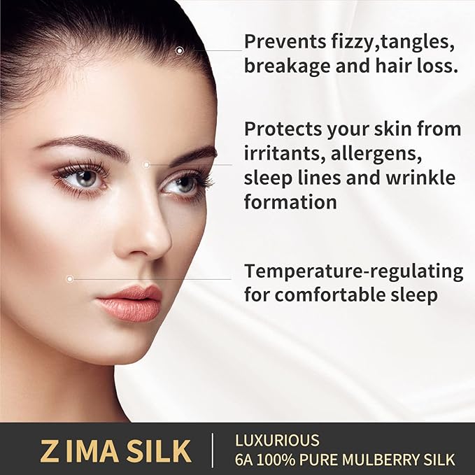 ZIMASILK 25 Momme 100% Pure Mulberry Silk Pillowcase for Hair and Skin Care, Highest Grade 6A Pillow Cases for Women, Long-Lasting Durablity, Gift for Women Men, 1Pc (King 20"x36", Light Blue)