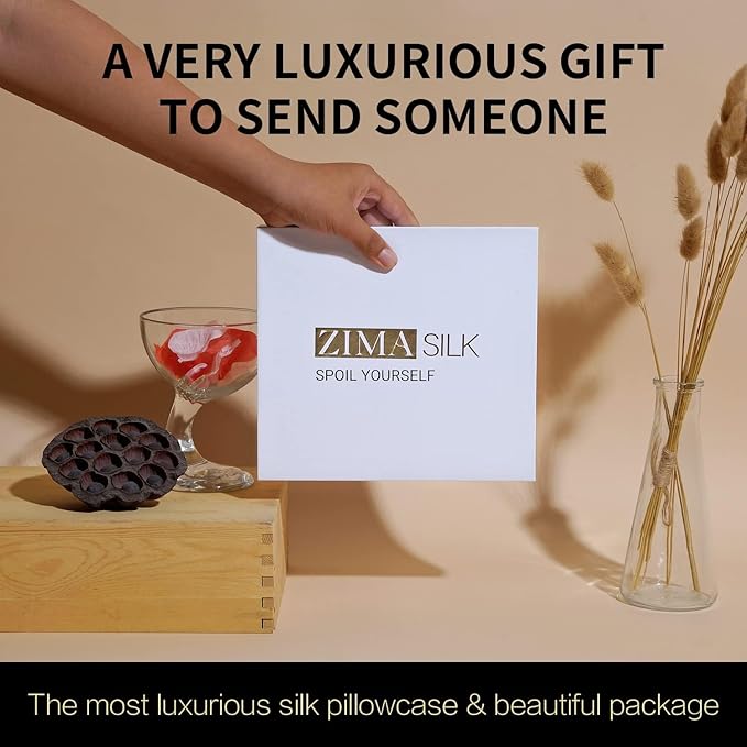 ZIMASILK 25 Momme 100% Pure Mulberry Silk Pillowcase for Hair and Skin Care, Highest Grade 6A Pillow Cases for Women, Long-Lasting Durablity, Gift for Women Men, 1Pc (Standard 20"x26", Light Plum)