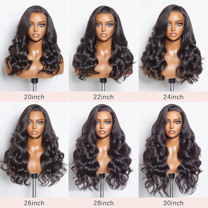 Real HD Lace Wig 13x6 Full Lace Frontal Wig 220% Density Body Wave HD Transparent Lace Front Wigs Virgin Human Hair Wigs Pre Plucked with Baby Hair 22 inch