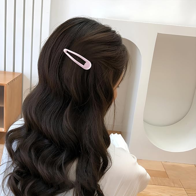 Small Hair Barrettes For Women No Slip Metal Snap Clips For Thin And Fine Hair,Matte Multiple Pink,20 PCS,1.97 x 0.5 Inch.