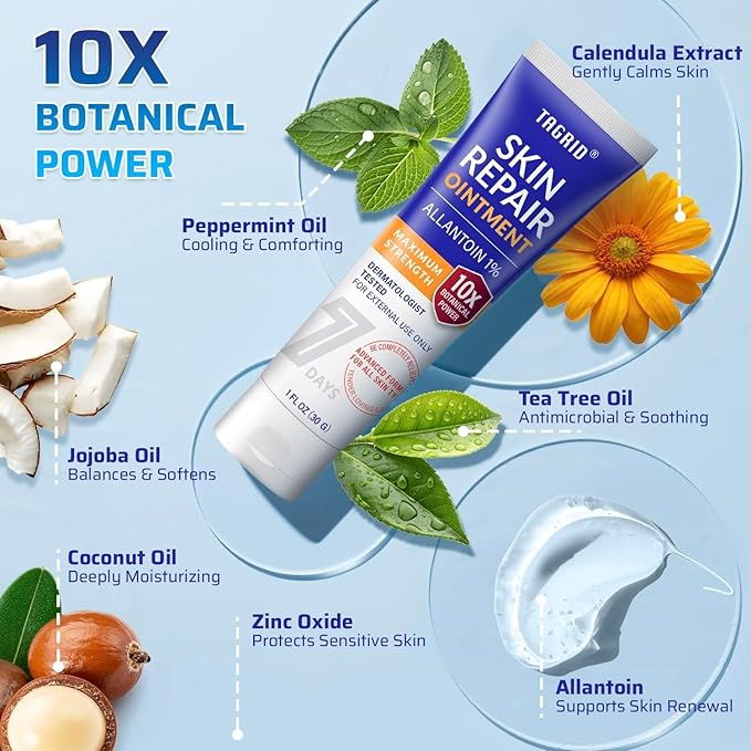 TAGRID Skin Repair Ointment (1 Fl Oz) for Ingrown Hair, Folliculitis, Boils, Angular Cheilitis, Lichen Sclerosis, Impetigo, and Pitted Keratolysis Treatment - Maximum Strength Antifungal Cream