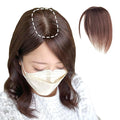 Real Human Hair Topper Double-Monofilament Top Hand-Tied Hair Pieces Mid Length for WomenThinning Hair BHADS812 (3 Natural Brown × Hair Length:9.8"(25cm), Base Size:3.1"×4.7"(8cm×12cm))