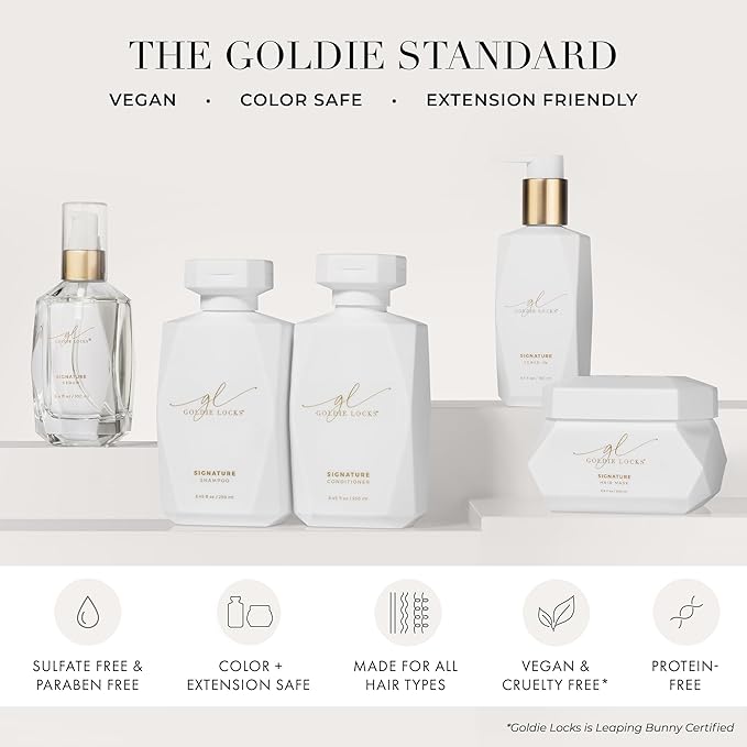 Goldie Locks Signature Wide Tooth Comb – Extension & Curl Friendly Detangling Comb for Wet or Dry Hair – Gentle on Delicate Strands, Curls & Hair Extensions