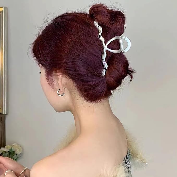 Large Metal Hair Claw Clips for Thick Hair 4.7 Inch Big Matte Metal Hair Clip for Women Strong Hold Claw Barrettes for Long Hair New Hair Accessories (Style 1)