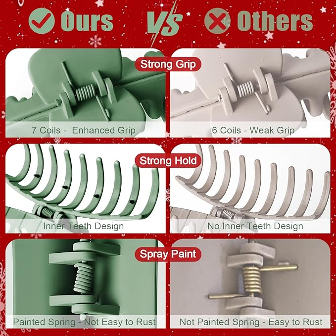 TOCESS Hair Claw Clips for Women - 8PK Large Neutral Matte Jumbo Hair Clips for Thick, Thin, Long, Short, Curly Hair Girls, Big Jaw Clip Set for Daily Use (Forest Green)