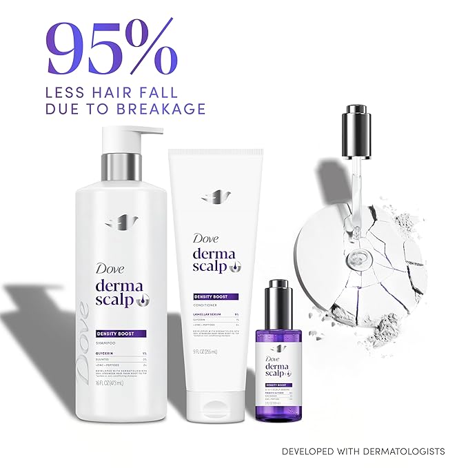 Dove Derma Scalp Conditioner 1 ct Density Boost for 4x More Visible Fullness, with Glycerin, 9 oz