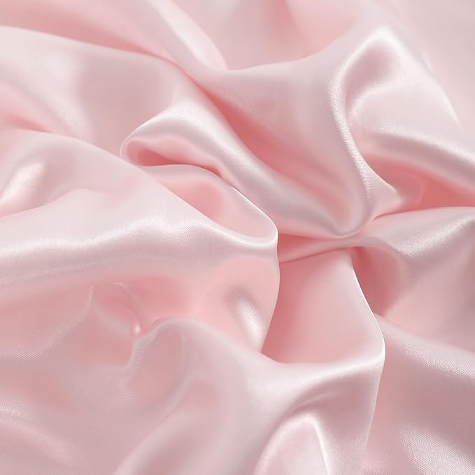 NTBAY 12 Pack Satin Queen Pillowcases for Hair and Skin, Luxurious and Silky Pillow Cases with Envelope Closure, 20 x 30 Inches, Light Pink