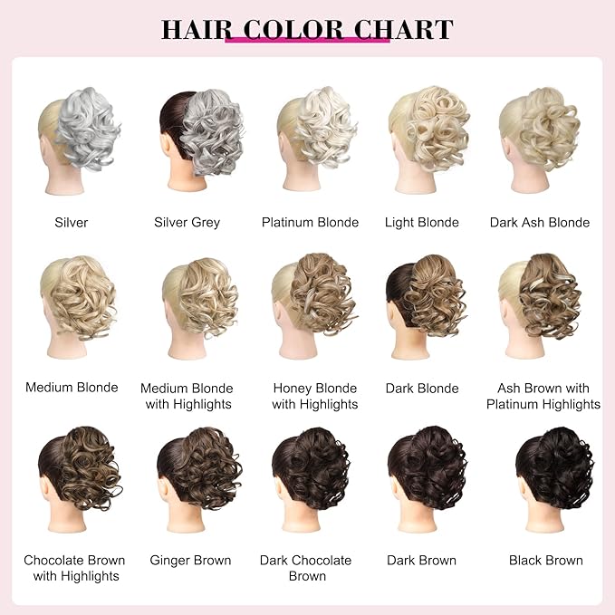 REECHO Ponytail Extension, 9" Claw Clip in Short Curly Wavy Pony Hair Extension Jaw Clip on Pony Tail HP001 Hairpiece for Women - Dark Blonde with Light Blonde Ends