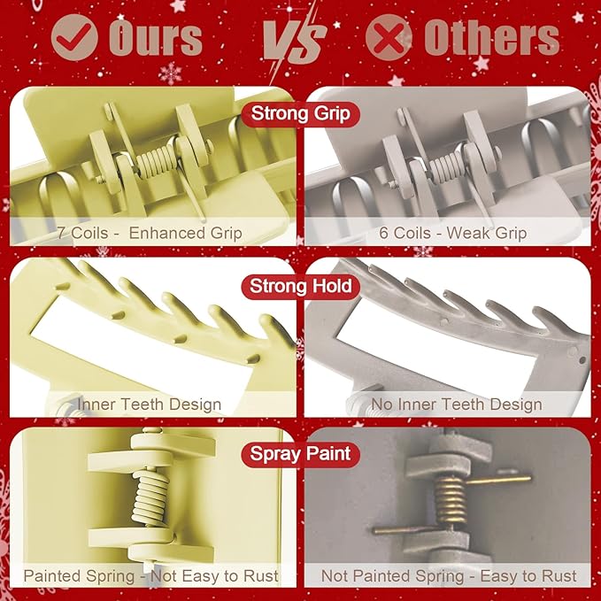 TOCESS Hair Claw Clips for Women - 8PK Large Neutral Matte Square Jumbo Hair Clips for Thick, Thin, Long, Short, Curly Hair Girls, Big Jaw Clip Set for Daily Use (Lemon Yellow)