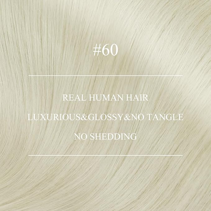 YoungSee Nano Beads Hair Extensions Human Hair Platinum Blonde Nano Ring Hair Extensions White Blonde Nano-Tip Extension 14inch 50g/50s Cold Fusion for Weddings and Special Occasions