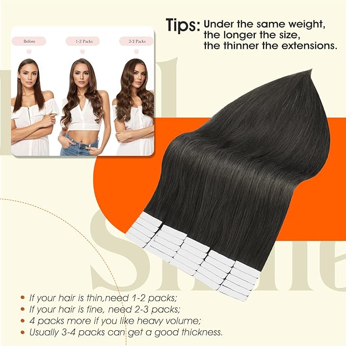 Full Shine Invisible Tape in Hair Extensions Human Hair Color 1C Mocha Brown Tape Hair Extensions Real Human Hair 20Inch Long Remy Straight Extension 50G 20Pcs for Women Natural Look
