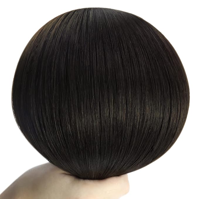 YoungSee Dark Brown Hair Extensions Weft Human Hair Sew in Extensions Darkest Brown Weft Hair Extensions Human Hair for Women 16Inch 100G