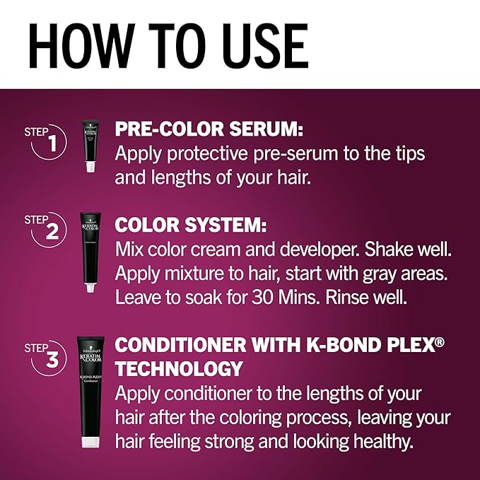 Schwarzkopf Keratin Color, Color & Moisture Permanent Hair Color Cream, 1.2 Jet Black, 1 Kit (Pack of 2)