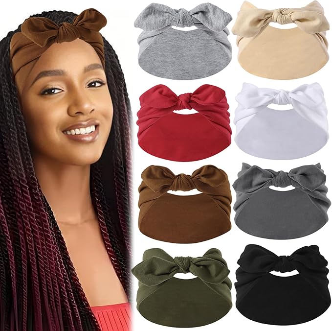 12 Pcs Stretchy Sport Headbands for Women,Absorbed Sport Headband Soft Twist Knotted Headbands for Yoga, Workout Daily Life