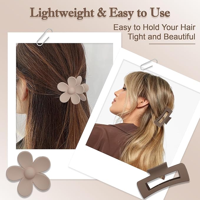 10PCS Non-Slip Hair Clips Jaw Clips for Thick Hair Clamp Flower Non-Slip Hair Accessories with Multi-Styles for Women Girls