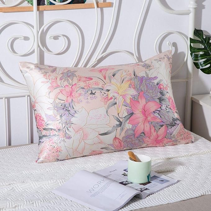 SLPBABY Silk Pillowcase for Hair and Skin with Hidden Zipper Print (Queen, Pattern15)