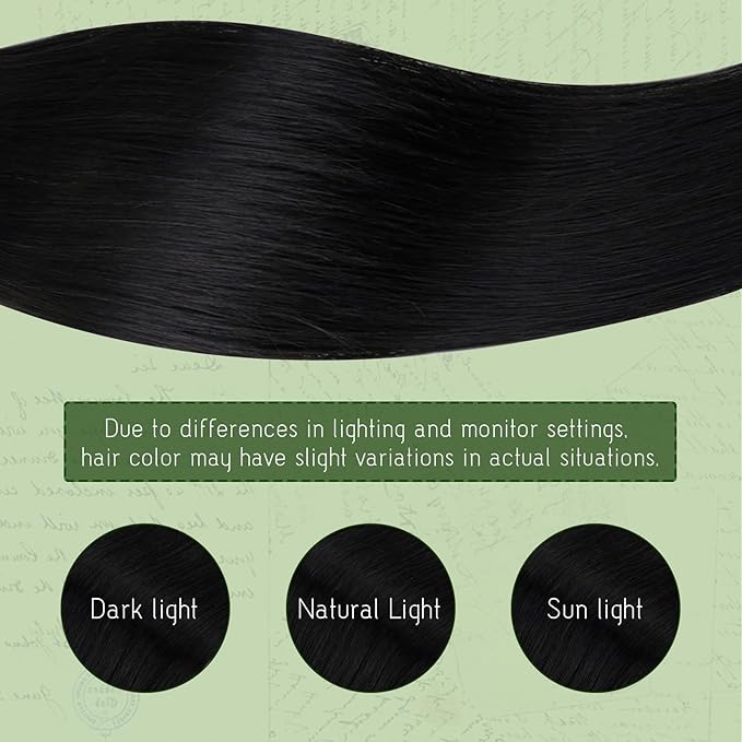 RUNATURE Clip in Hair Extensions Real Human Hair Natural Off Black Hair Extensions Clip Ins Real Human Hair Clip in Extensions Full Head Thick Remy Straight Hair 18 Inch 120g 7pcs