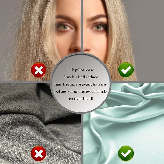 Silk Pillowcase for Hair and Skin,Soft,Breathable and Sliky Silk Pillowcases King Set of 2,Both Sides Natural Mulberry Silk Pillow Cases with Hidden Zipper(King Size 20"X 36",2pcs)
