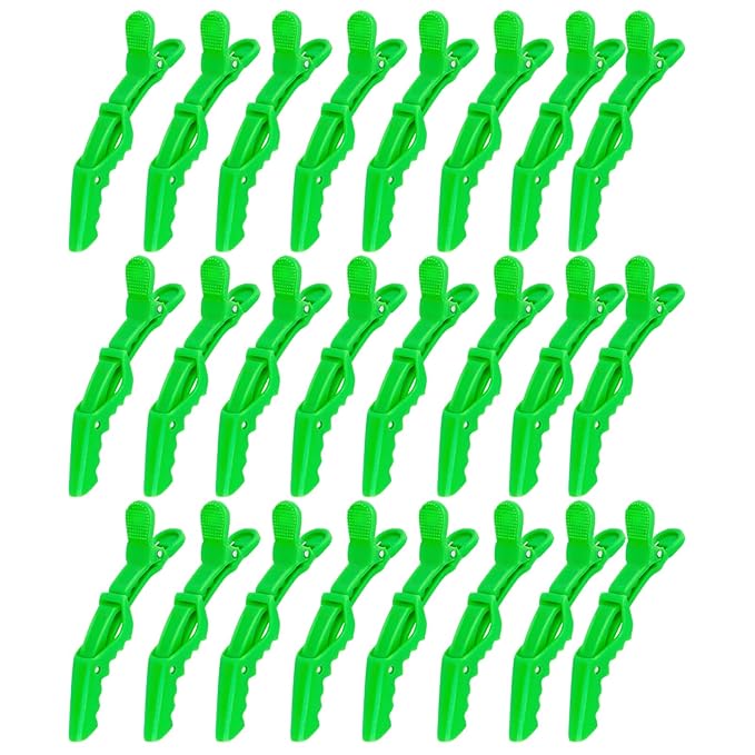 Ondder 24 Pcs Light Green Large Alligator Hair Clips for Styling, Sectioning, Big Pro Salon Gator Hair Clips for Hair Coloring Cutting, Accessories for Women Men Girls